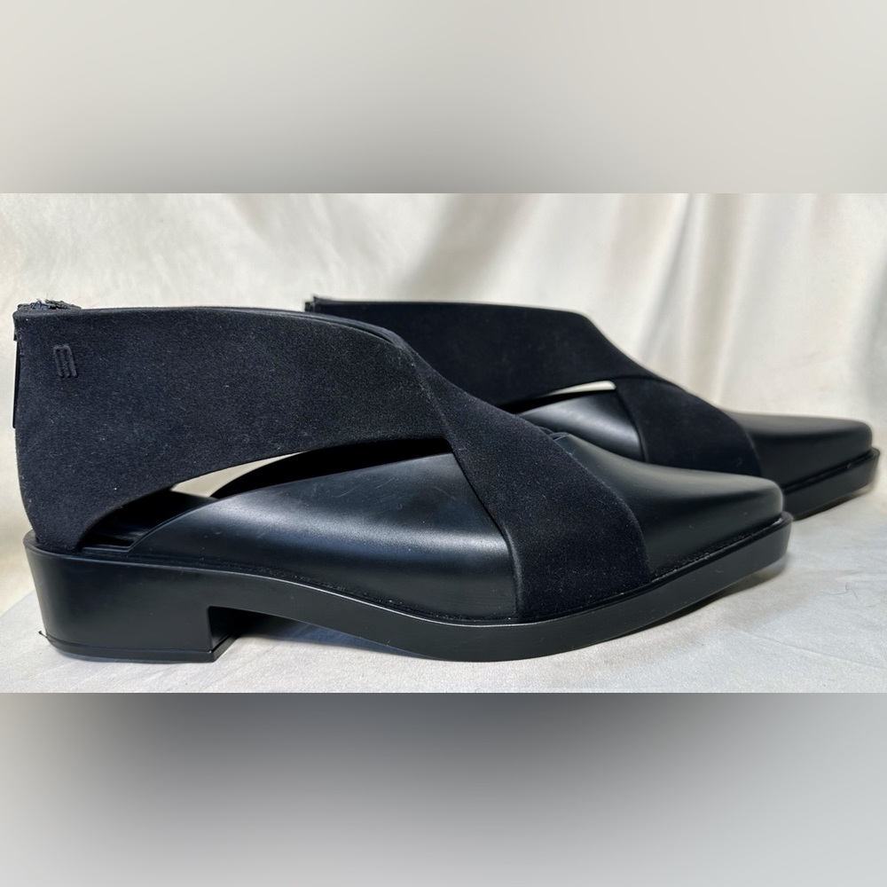 Melissa Black Flocked X-Boot Womens Size 8 (EUR 39) - Made in Brazil